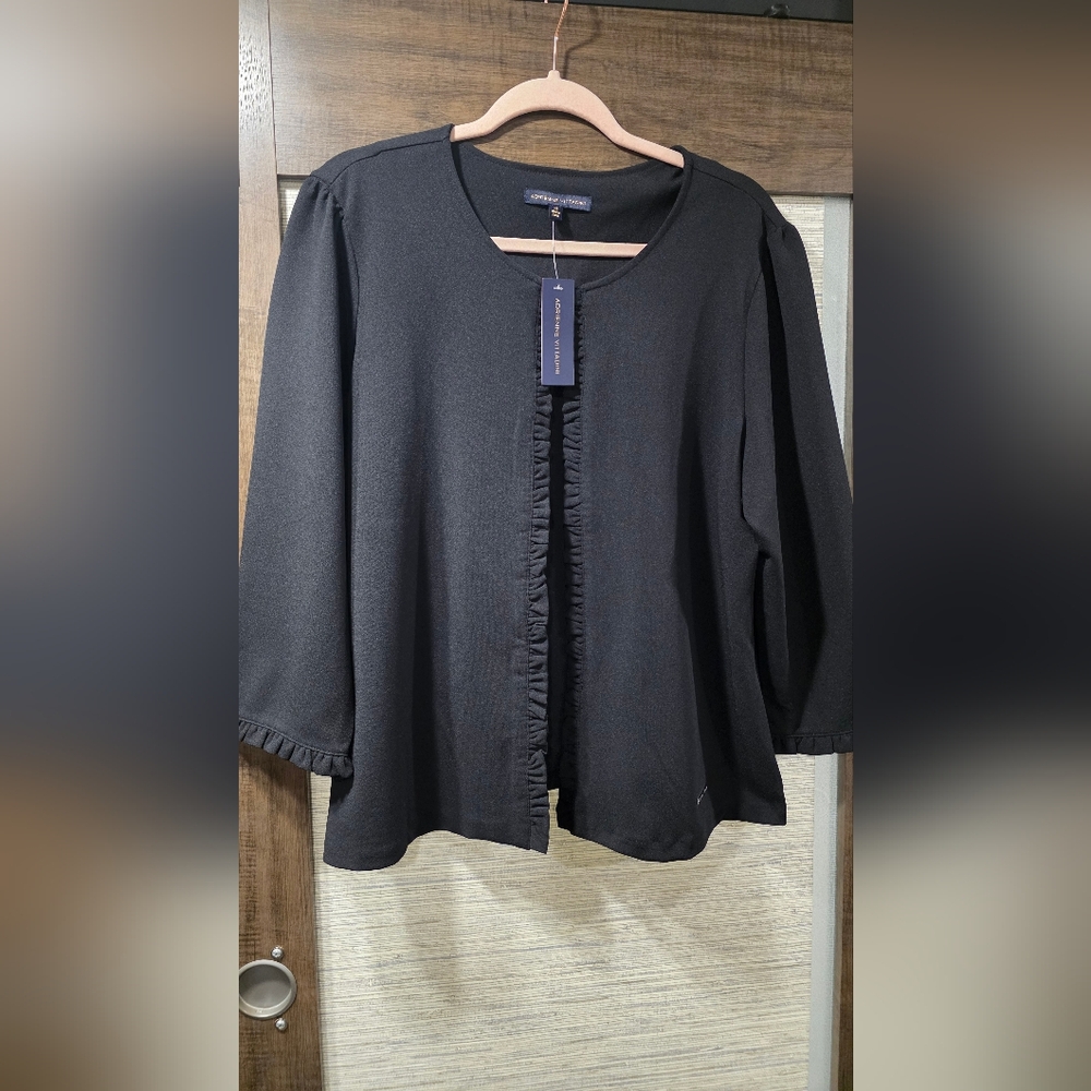 Adrienne Vittadini Black Knit Cardigan